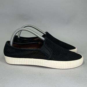 Frye Women's Size 7.5 Camille‎ Black Perforated Leather Slip On Shoes